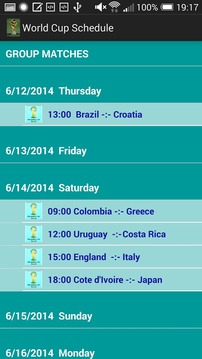 World Cup 2014 Brazil Schedule游戏截图2