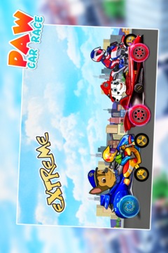 Paw Puppy extreme Car Racing Rush游戏截图1