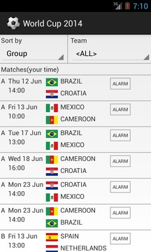 World Cup 2014 Schedule游戏截图2