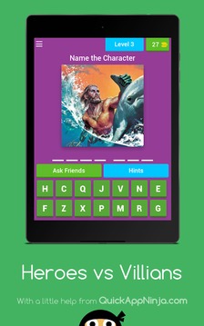 Heroes vs Villains - Trivia Game游戏截图1