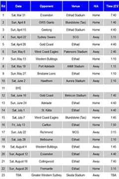 NMFC Footy Fixture 2015游戏截图1