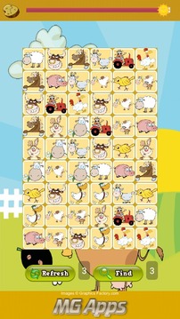 Cute Farm Animals Match游戏截图2