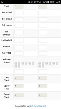 Yahtzee Score Sheet游戏截图2