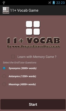 Eleven Plus/KS2 Vocab Game游戏截图1