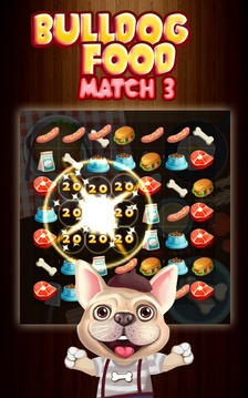 French Bulldog Food Match 3游戏截图4