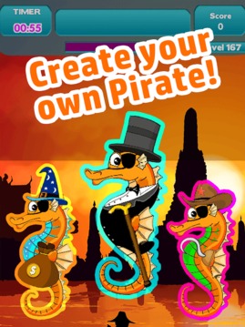 Pirate Seahorse match 3 - find the treasure游戏截图4