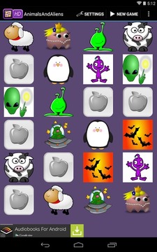 Animals & Aliens Memory Game游戏截图3
