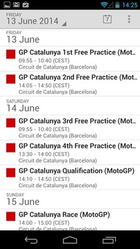 2014 Moto GP Race Calendar游戏截图3