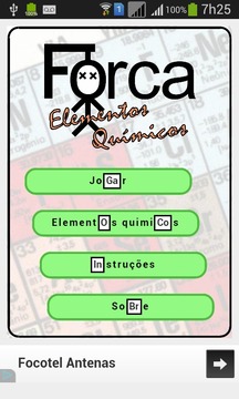 Forca: Elementos Químicos游戏截图1