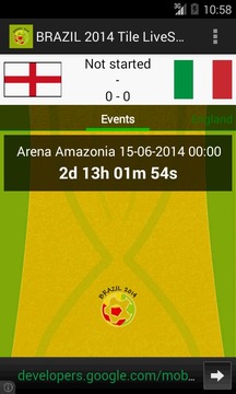 Brazil 2014 Tile LiveScore游戏截图3