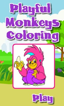 Coloring Playful Monkeys游戏截图1