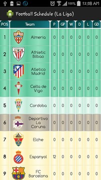 Football Schedule (Liga BBVA)游戏截图4