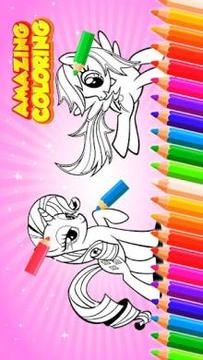 Coloring pony unicorn game游戏截图2