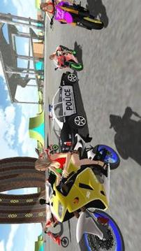 Motor bike Police Car Chasing Game游戏截图4