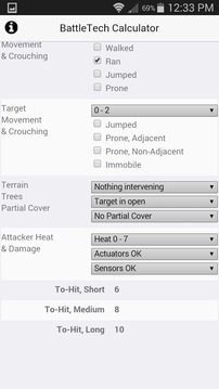 BattleTech Calculator游戏截图2