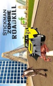 Stickman Zombie Destruction Roadkill Hero Car Game游戏截图1