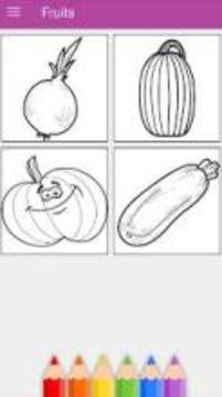 Kids Vegetables & Fruits Coloring Book游戏截图2