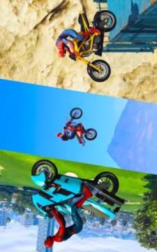 Superhero Downhill Tricky Bike Race Free游戏截图2