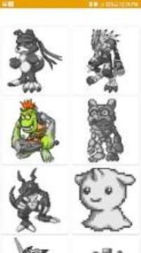 Color by Number Digimon Pixel Art游戏截图3