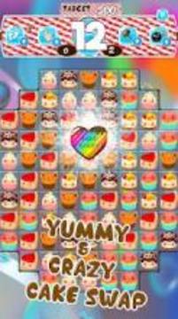 Crazy and Yummy Cake Swap游戏截图3