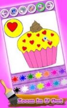 My Sweet Cupcake Saloon Coloring Book Pages游戏截图4