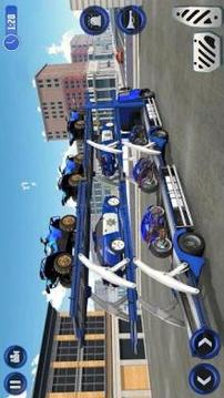 Airplane Pilot US Police Car Transporter Games游戏截图4