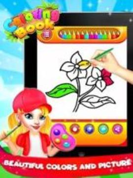 Flower Coloring Book For Kids - Drawing pad游戏截图1