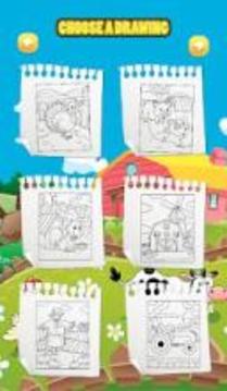 Animal coloring book - Coloring Book Farm Animal游戏截图4