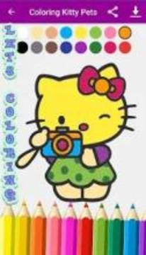 Kitty Cat Coloring pages cute游戏截图3