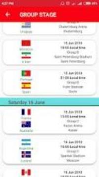 Fifa World Cup Russia 2018 Time Schedule游戏截图3