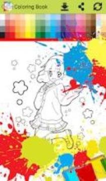 Princess anime Coloring Books for Kids Free Games游戏截图3