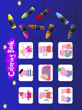 Color book paint Peppy pig游戏截图4