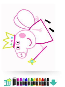 Color book paint Peppy pig游戏截图5