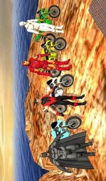 Superheroes Bike Crash Rider:Downhill Stunt Racing游戏截图4