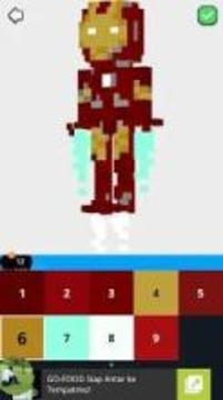 3D Superhero Lego Color by Number - Pixel art游戏截图3