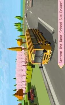 School Bus Simulator: Blocky World游戏截图5