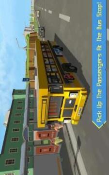 School Bus Simulator: Blocky World游戏截图1