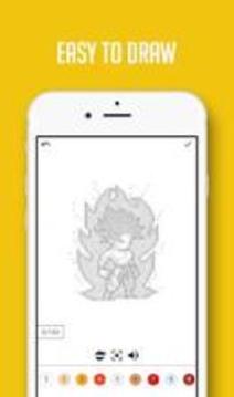 Color by Number Super Saiyan Pixel Sandbox游戏截图2