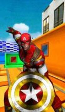 Captain Hero America the Subway Runner游戏截图1