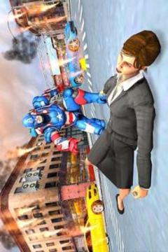 Superhero Captain Flying Robot City Rescue Mission游戏截图2