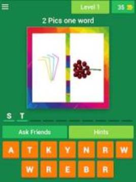 2 Pic One Word Guess - Fun Words Quiz Game游戏截图5