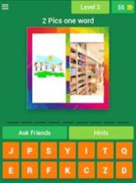 2 Pic One Word Guess - Fun Words Quiz Game游戏截图2
