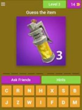 Fornite Weapons and Items Quiz游戏截图2