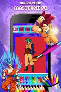 Kids Superhero Dragon Ball Goku coloring book游戏截图4