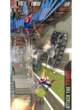 Super Hero Flying Captain Robot American City War游戏截图1