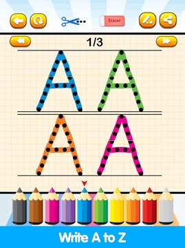 ABC 英文字母表写作 和 动物着色游戏截图4