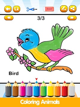 ABC 英文字母表写作 和 动物着色游戏截图2