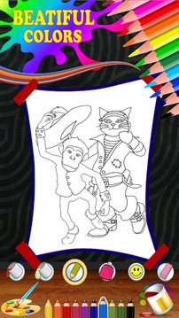 Coloring for Puss in Boots游戏截图1