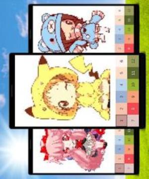 Manga Color by Number: Anime Pixel Art游戏截图1