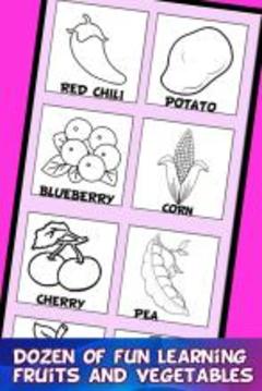 Simple ColorsFruits &Vegetables coloring for kids游戏截图4